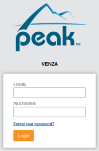 Revamped PEAK login page